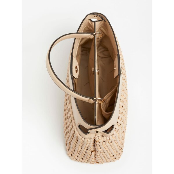 GUESS Τσάντα χειρός sicilia πλεκτή όψη μπεζ HWWG8490060 - Image 5