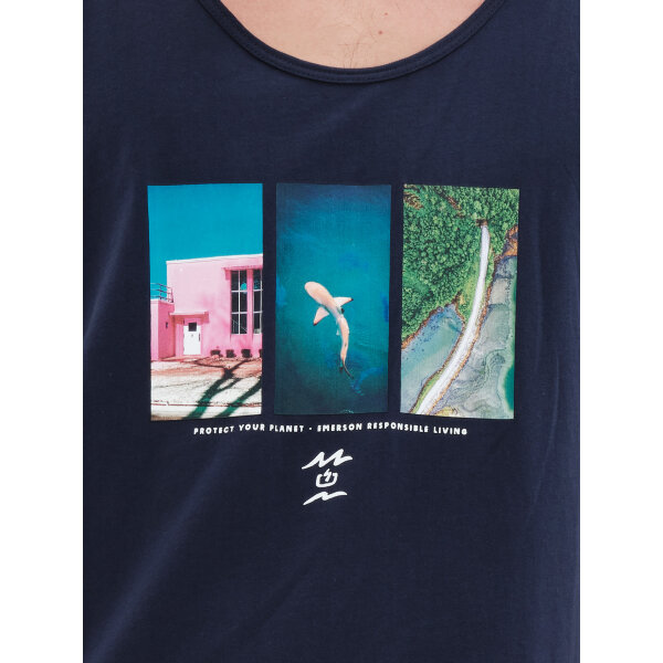 Ανδρική Μπλούζα Αμάνικη  EMERSON 221.EM37.63 Μπλέ - Image 5