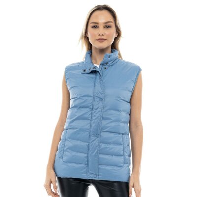 Biston fashion γυναικείο ultra light γιλέκο Γαλάζιο 47-102-004