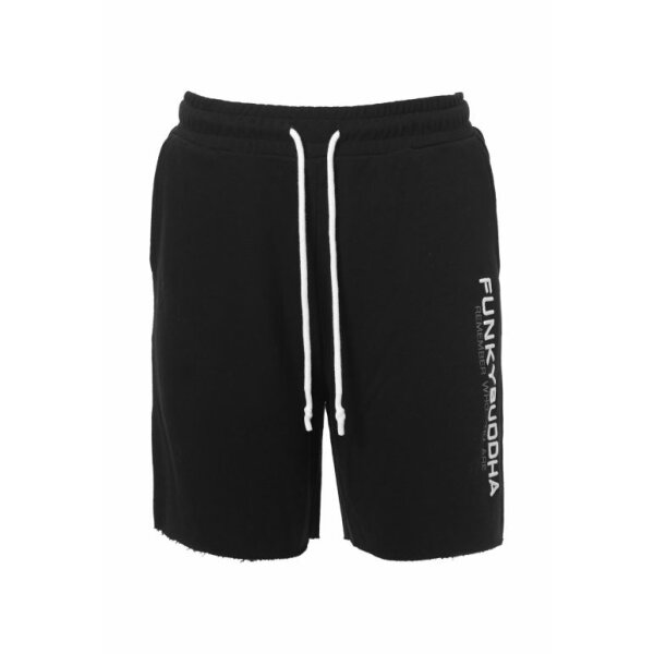FBL005-100-03_BLACK_6 Αθλητική βερμούδα με Funky Buddha κέντημα Μαύρη FBL005-100-03 - Image 4