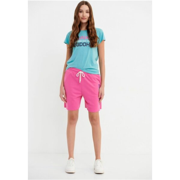FBL005-100-03_ROSE_VIOLET_1 Αθλητική βερμούδα με Funky Buddha κέντημα Ροζ FBL005-100-03 - Image 2