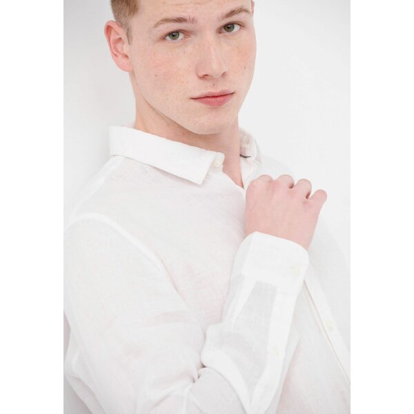 Ανδρικό Πουκάμισο Lino FUNKY BUDDHA FBM005-016-05 Λευκό - Image 5