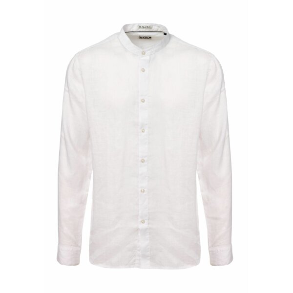 FBM005-017-05_WHITE_6 Ανδρικό Πουκάμισο Lino MAO FUNKY BUDDHA FBM005-017-05 Λευκό - Image 6