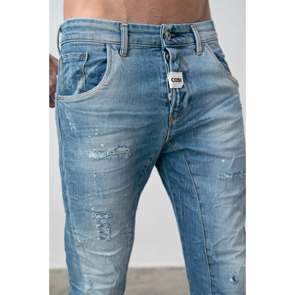 FIESOLLE 5 DET 2 Ανδρικό Παντελόνι Τζιν COSI FIESOLE 5 Μπλέ Ξεβαμμενο - Image 4
