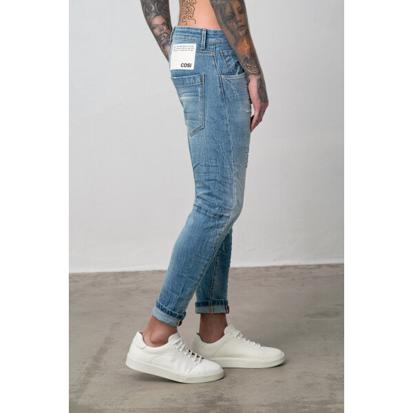 FIESOLLE 5 DET Ανδρικό Παντελόνι Τζιν COSI FIESOLE 5 Μπλέ Ξεβαμμενο - Image 5