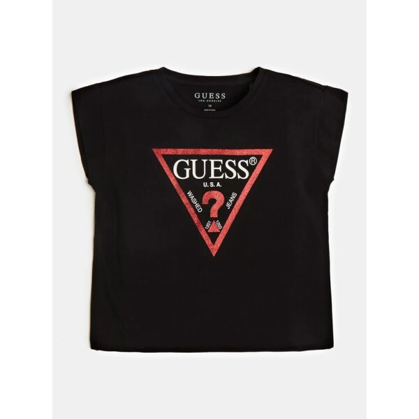 J81I15J1311-P9BA GUESS ΚΟΝΤΟΜΑΝΙΚΟ CROP ΜΑΚΟ T-SHIRT ΚΟΡΙΤΣΙ ΜΑΥΡΟ  J81I15J1311-P9BA - Image 1