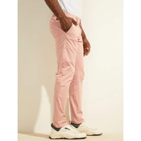 M2GB20WEIF0-F6G6-ALT2 Ανδρικό Παντελόνι GUESS Chino M2GB20WEIF0 Ροζ - Image 3