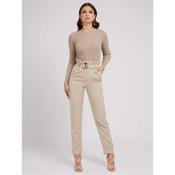 W2GB24WDP85-G1M5-ALT1 Παντελόνι με ζώνη Chino Μπέζ GUESS - Image 1