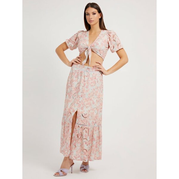 W2GH55WEJV0-P61J-ALT1 Τοπ με δαντέλα sangallo Guess Multi Pink W2GH55WEJV0 - Image 2