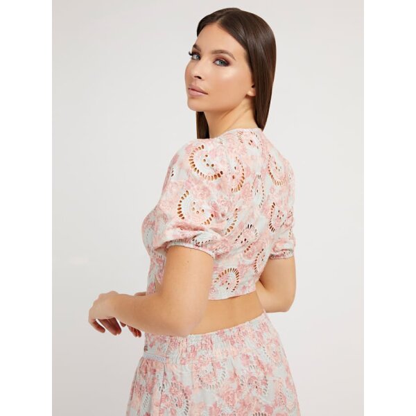 W2GH55WEJV0-P61J-ALT2 Τοπ με δαντέλα sangallo Guess Multi Pink W2GH55WEJV0 - Image 3