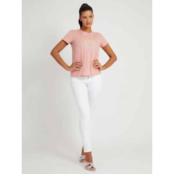 Γυναικεία Μπλούζα  με κεντημένο logo Ρόζ GUESS W2GI26K9RM1-G64X - Image 2
