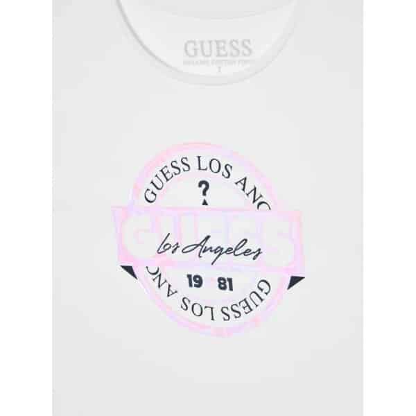 guess-t-shirt-j2gi10-k6yw1-leuko-regular-fit Μπλούζα για Κορίτσι με LOGO μπροστά GUESS ΛΕΥΚΟ J2GI10K6YW1-G011 - Image 3