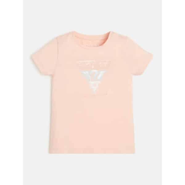 t-shirts-guess-t-shirt-peach-creme-98-k2gi21k6yw1-g6l1 Μπλούζα για Κορίτσι με τριγωνικό logo ΣΟΜΩΝ GUESS J2GI17K6YW1-G6L1 - Image 1