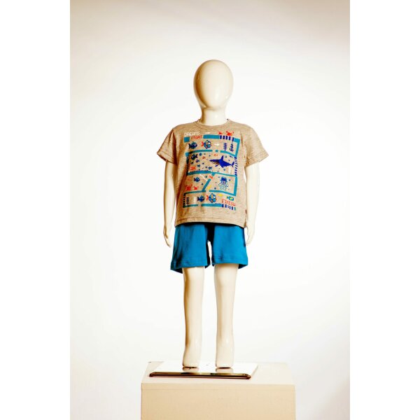 222401012_01 Πιτζάμα  Αγόρι Joyce 13692 Γκρί Ψαράκια - Image 1