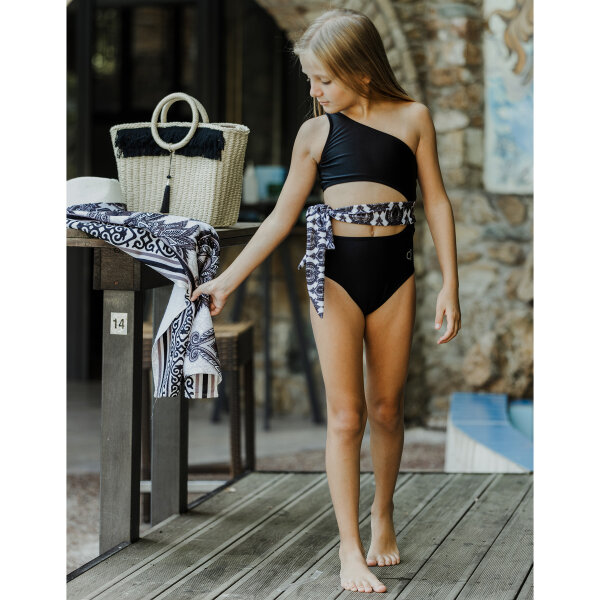 ΜΑΓΙΟ ΟΛΟΣΩΜΟ ΜΑΥΡΟ ΜΕ ΖΩΝΗ ΦΛΟΡΑΛ CL22046 CHRISTINA LAGOPOULOU - Image 3