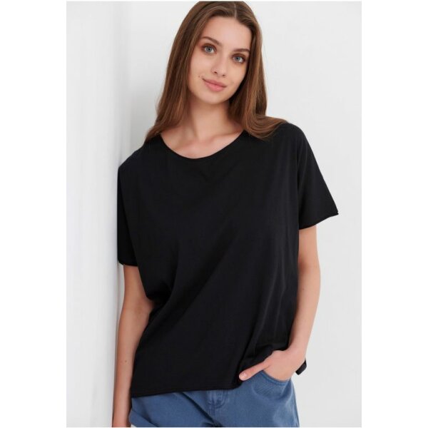 Oversized μονόχρωμο t-shirt Μαύρο FBL005-105-04 - Image 1
