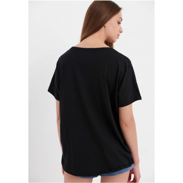 Oversized μονόχρωμο t-shirt Μαύρο FBL005-105-04 - Image 4