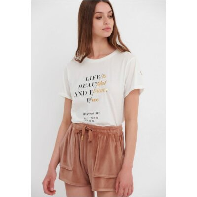 T-shirt με foil τύπωμα Λευκό FBL005-138-04