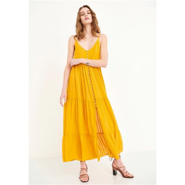 FBL005-147-13_GOLD_FUSION_2 Relaxed fit μάξι φόρεμα Μουσταρδί FBL005-147-13 - Image 1