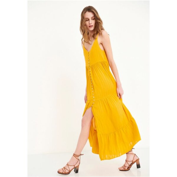 Relaxed fit μάξι φόρεμα Μουσταρδί FBL005-147-13 - Image 3