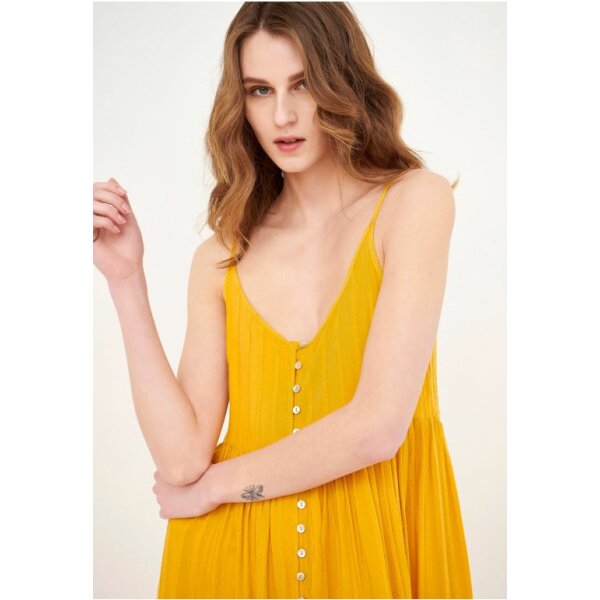 Relaxed fit μάξι φόρεμα Μουσταρδί FBL005-147-13 - Image 4