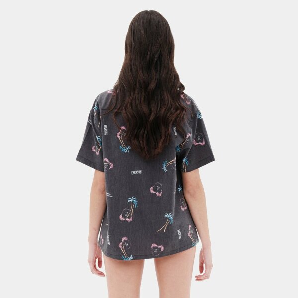 emerson-women-s-s-s-shirt1 Πουκάμισο Κοντομάνικο Ανθρακί Emerson 221.EW61.21 - Image 3