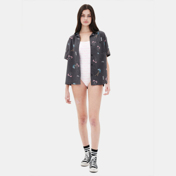 emerson-women-s-s-s-shirt3 Πουκάμισο Κοντομάνικο Ανθρακί Emerson 221.EW61.21 - Image 2