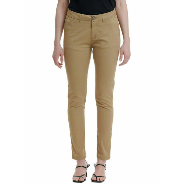 Funky Buddha Γυναικείο Chino Παντελόνι Μπεζ - Image 3