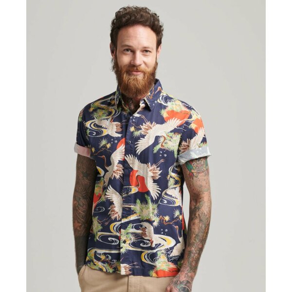 upload9223368955666056190 Ανδρικό Πουκάμισο SUPERDRY M4010514A Μπλέ - Image 1