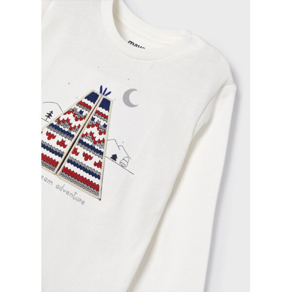 Μπλούζα μακρυμάνικη Εκρού 12-02007-055 - Image 3