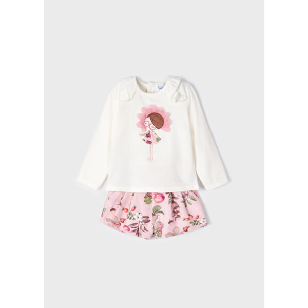 12-02233-030-M-4 Σέτ βερμούδα κοτλέ σταμπωτή  Ρόζ 12-02233-030 - Image 1