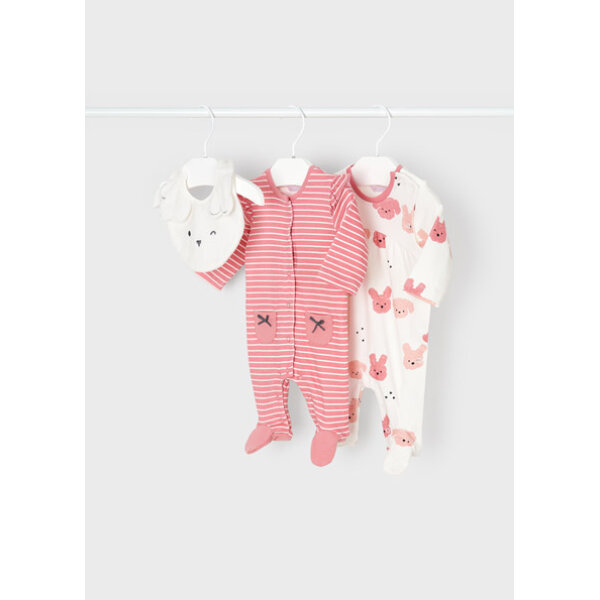 12-02609-056-M-4 Σετ 2 Φορμάκια και Σαλιάρα Έντονο Ροζ 12-02609-056 - Image 1