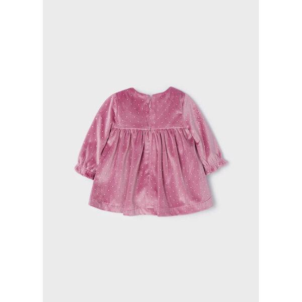 Φόρεμα Βελουτέ Μακρυμάνικο Ροζ 12-02808-027 - Image 2