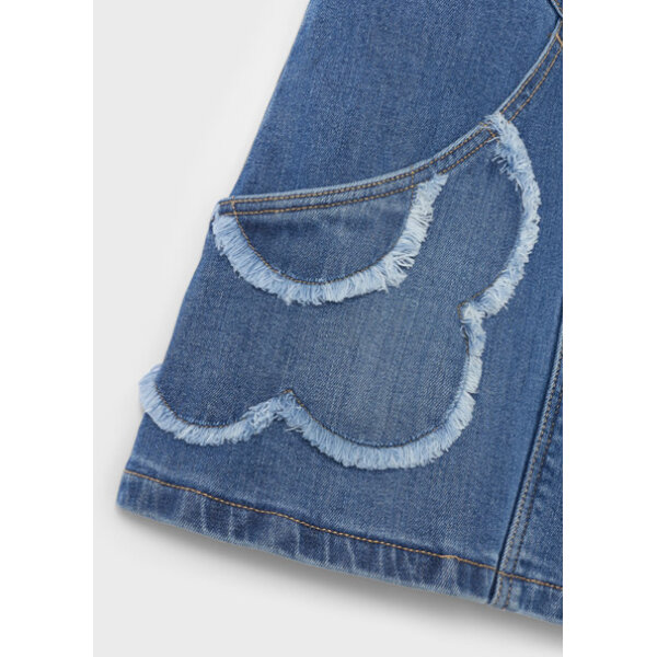 Φούστα σαλοπέτα τζιν λουλούδια ECOFRIENDS κορίτσι  MAYORAL 12-04952-084 - Image 4