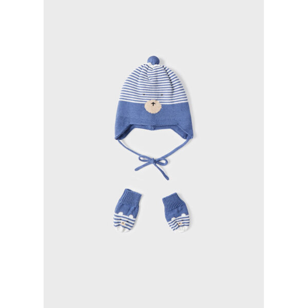 12-09546-079-M-4 Σετ σκούφος και γάντια ECOFRIENDS νεογέννητο  12-09546-079 - Image 1