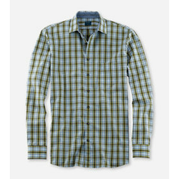 Ανδρικό Πουκάμισο OLYMP CASUAL 40801447 Καρό Γαλάζιο - Image 1