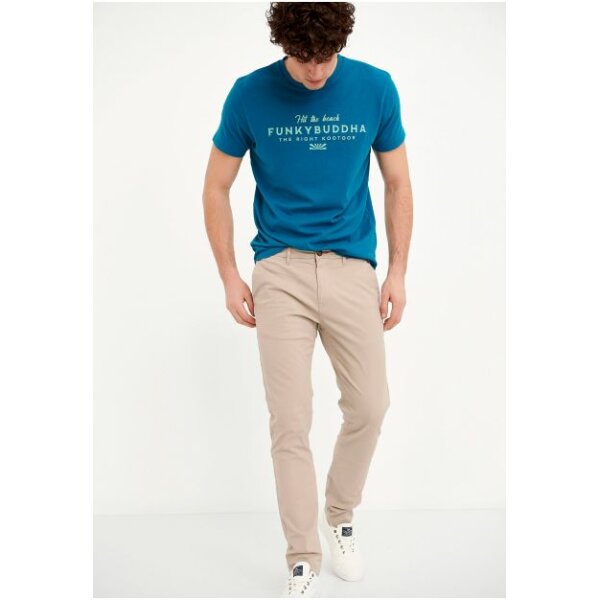 FBM005-001-02_GREIGE_2 Ανδρικό Παντελόνι Chino FUNKY BUDDHA FBM15-2117 Μπλέζ - Image 1