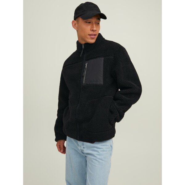 JACK&JONES_All-Year_3960105_12215136 (1) Ανδρική Ζακέτα FLEECE JACK & JONES 12215136 Μαύρο - Image 2