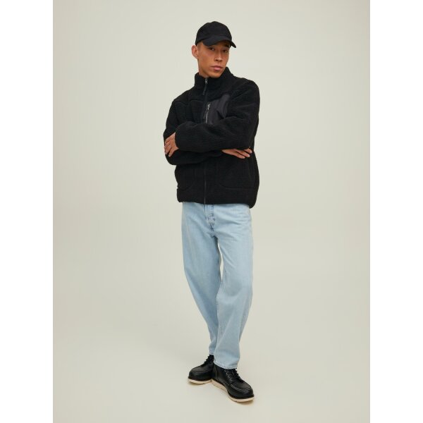 JACK&JONES_All-Year_3960105_12215136 (3) Ανδρική Ζακέτα FLEECE JACK & JONES 12215136 Μαύρο - Image 4