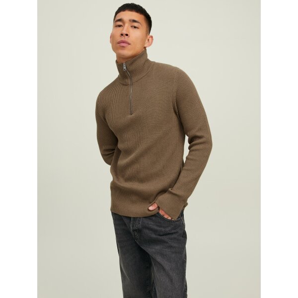 Ανδρικό Πλεκτό με Φερμουάρ JACK & JONES 12216768 Καφέ - Image 2