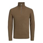 Ανδρικό Πλεκτό με Φερμουάρ JACK & JONES 12216768 Καφέ