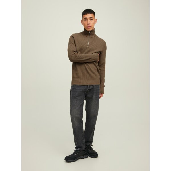 Ανδρικό Πλεκτό με Φερμουάρ JACK & JONES 12216768 Καφέ - Image 4