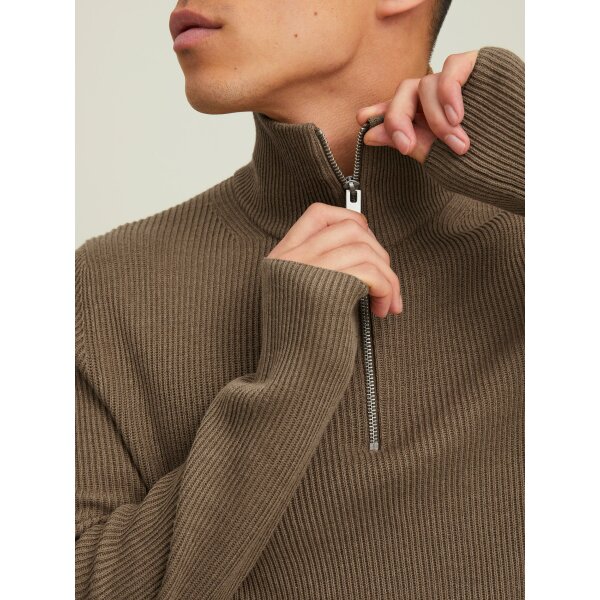 Ανδρικό Πλεκτό με Φερμουάρ JACK & JONES 12216768 Καφέ - Image 6