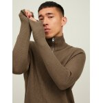 Ανδρικό Πλεκτό με Φερμουάρ JACK & JONES 12216768 Καφέ - Image 7