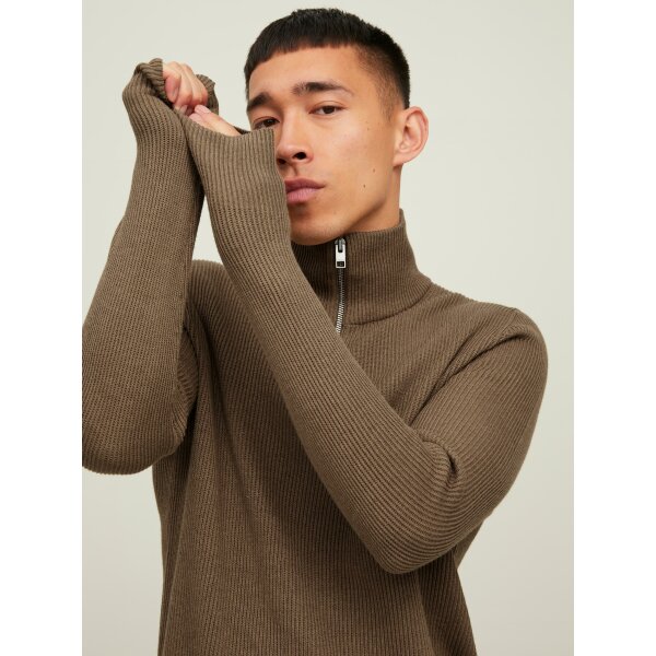 Ανδρικό Πλεκτό με Φερμουάρ JACK & JONES 12216768 Καφέ - Image 7