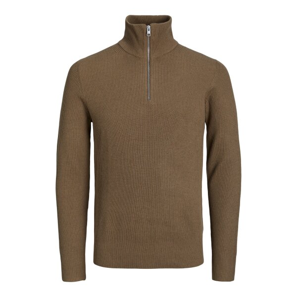 JACK&JONES_All-Year_3979930_12216768 Ανδρικό Πλεκτό με Φερμουάρ JACK & JONES 12216768 Καφέ - Image 1