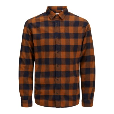 Ανδρικό Πουκάμισο Φανέλα JACK & JONES 12212128 Καρό Καφέ Μπλέ
