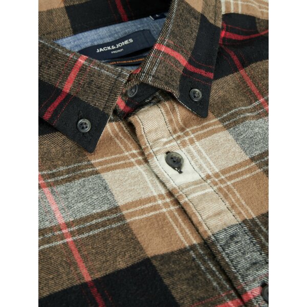 JACK&JONES_AutumnWinter_3959589_12215095 (1) Ανδρικό Πουκάμισο Καρό Φανέλα JACK & JONES 12215095 Καφέ-Μαύρο - Image 2