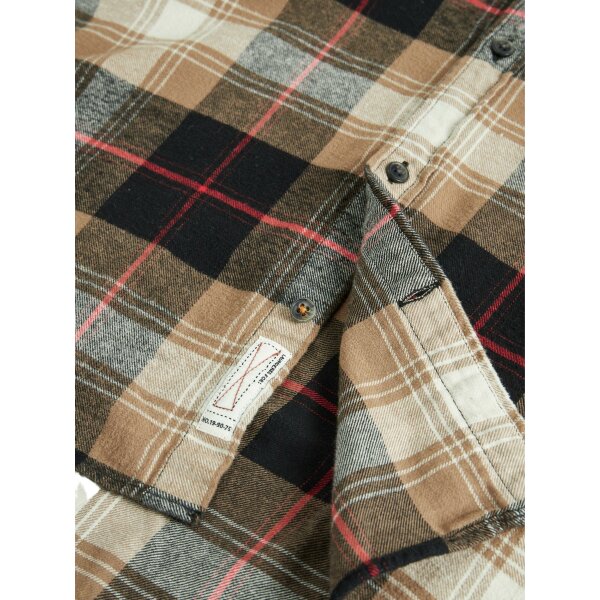 JACK&JONES_AutumnWinter_3959589_12215095 (2) Ανδρικό Πουκάμισο Καρό Φανέλα JACK & JONES 12215095 Καφέ-Μαύρο - Image 3