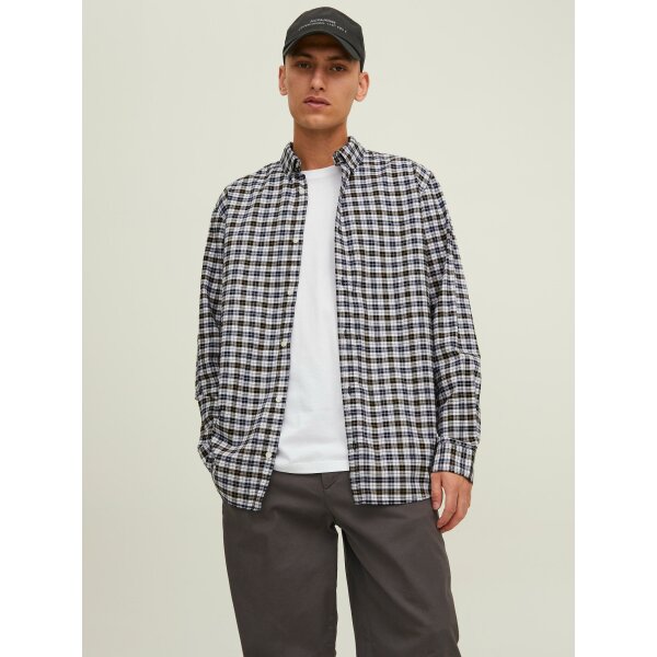 Ανδρικό Πουκάμισο Καρό  JACK & JONES 12215489 Λευκό - Image 3